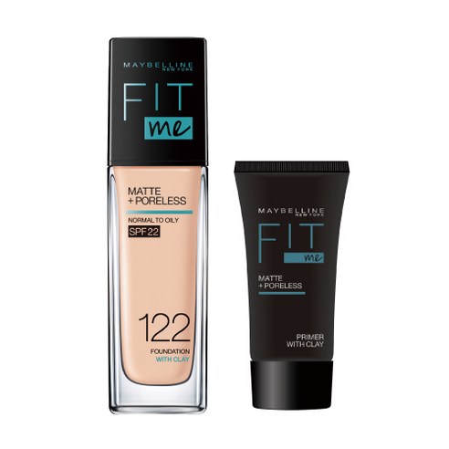 메이블린 핏미 파운데이션 30ml + 핏미 매트 프라이머 5ml 세트, 122 크리미 베이지, 1세트