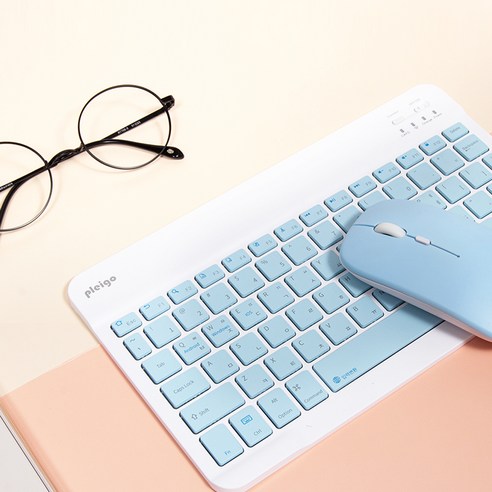 플레이고 무선 저소음 휴대용 파스텔 슬림 블루투스 키보드: 휴대성, 편리성, 세련미가 결합된 고성능 키보드