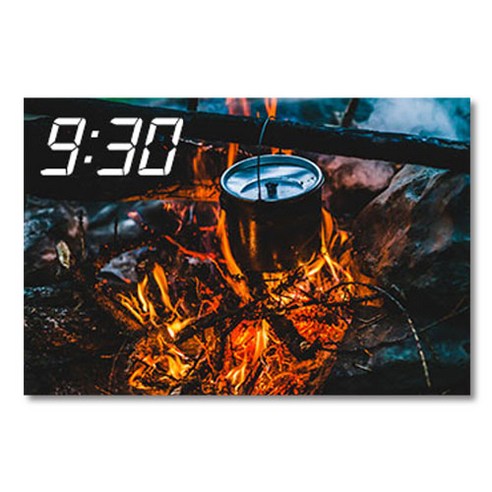 홈마인 LED 캔버스 프린팅 액자 시계 캠핑, 600-HM-CAMPING-14