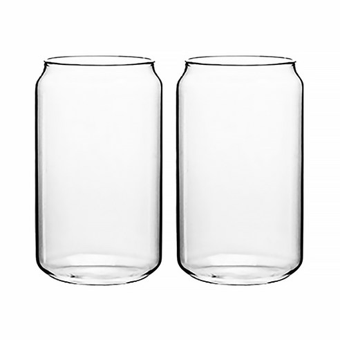 칼딘 홈카페 내열유리 베이직 비어캔 글라스 유리 컵 투명 420ml, 2개