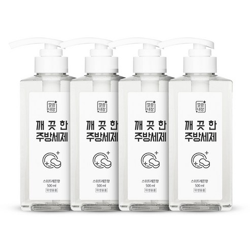 깔끔대장 깨끗한 본품 스위트레몬향 주방세제, 4개, 500ml