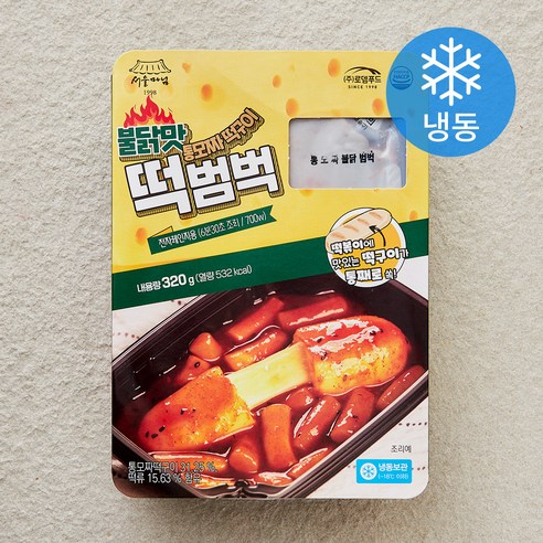 [로켓프레시] 서울마님 불닭맛 통모짜떡구이 떡범벅 (냉동), 320g, 1개