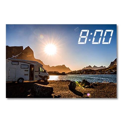 홈마인 LED 캔버스 프린팅 액자 시계 캠핑, 600-HM-CAMPING-23