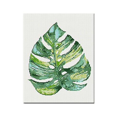 코쿼드 DIY 액자형 보석십자수 세트 40 x 50 cm, DP631 몬스테라, 1세트