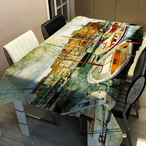 알럽홈 유럽 풍경 프린팅 스퀘어 홈 식탁보, TYPE10, 40 x 40 cm
