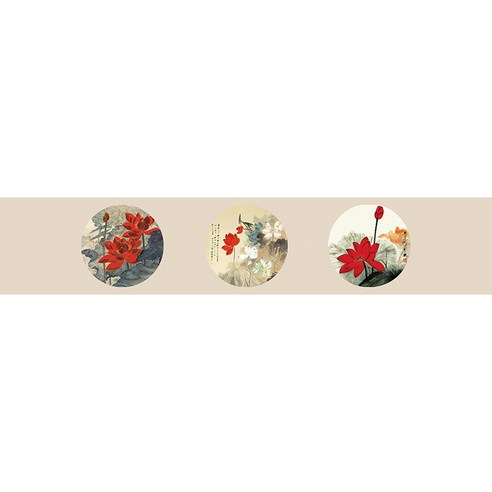 BNP 전통 민화 린넨 방수 테이블러너, 10 스타일 10, 32 x 140 cm