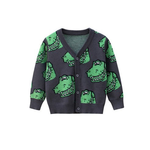 더메르시 아동용 사냥꾼 공룡 가디건 스웨터