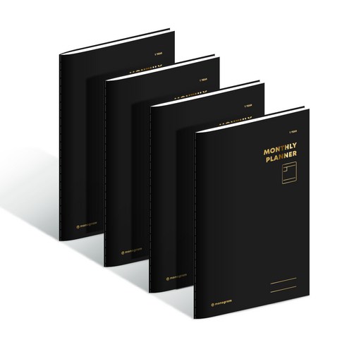 모노그램 1YEARS 먼슬리 플래너 MG-0041, PureBlack, 4개