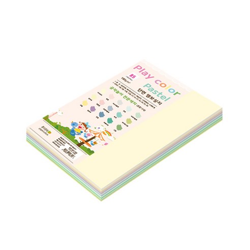 종이문화 플레이칼라 파스텔 색지 혼합 180g B5 100p, 15색, 1세트