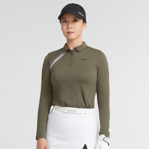 볼빅 여성용 골프 어깨포인트 Y에리 티셔츠 VLTSKA01