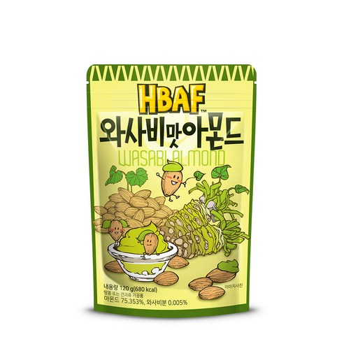 바프 와사비맛 아몬드, 120g, 1개