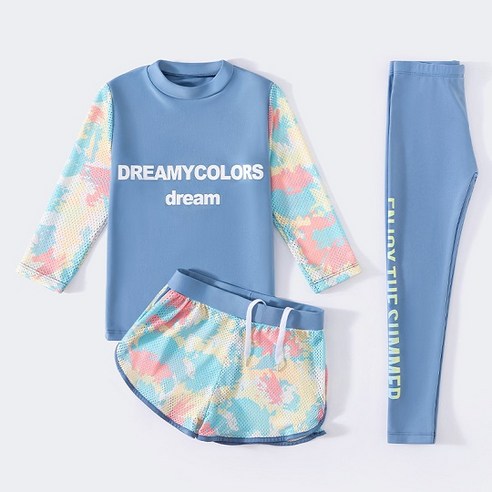 오렌지다몸 여아용 DREAMYCOLORS 래쉬가드 3종 세트