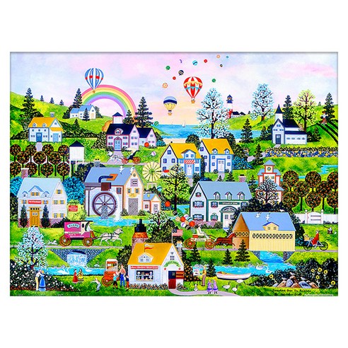 핀투 무지개 마을 플라스틱 미니퍼즐 PO1200-H2069, 혼합색상, 1200PIECES