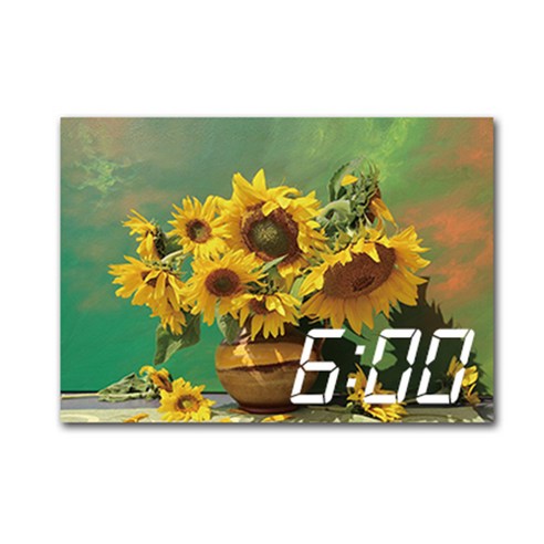 홈마인 LED 시계 캔버스 프린팅 액자 해바라기 A3, 25