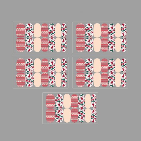 MA 트리 장식 성탄절 네일 스티커 14p, 5개, TYPE5