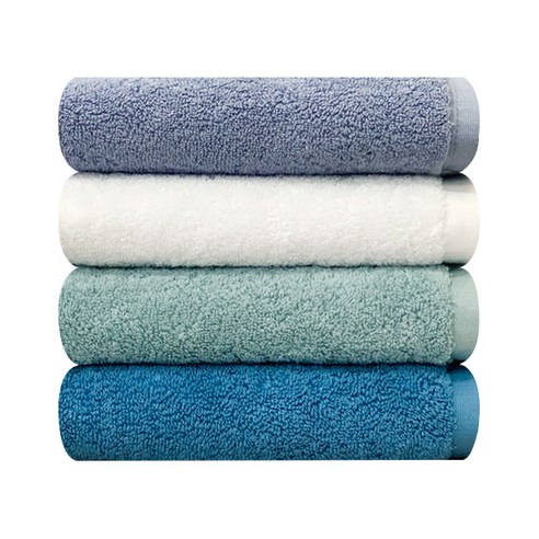 송월타올 유니크 수건 170g 30수 코마사 4종 세트, 화이트, 터키스, 라이트스카이, 마린블루, 1세트