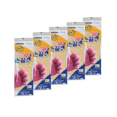 손끝에별 고무장갑, 백색, 5세트