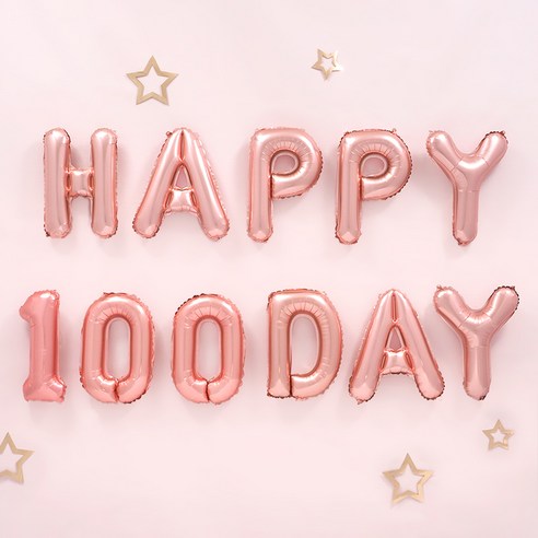 파티팡 HAPPY 100 DAY 은박풍선 세트, 골드, 3세트