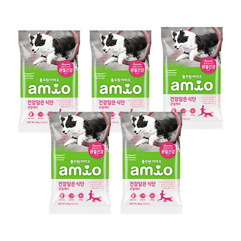 아미오 전연령 건강담은 식단 강아지 건식사료, 200g, 관절케어(40g*5개)