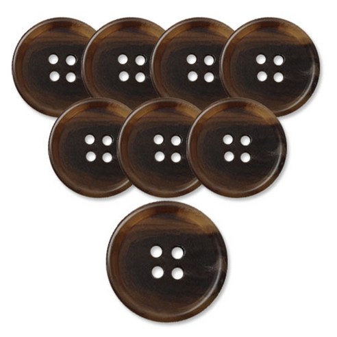동대문단추왕 무광 코트 가디건 단추 25mm 메시아, 8개, L브라운