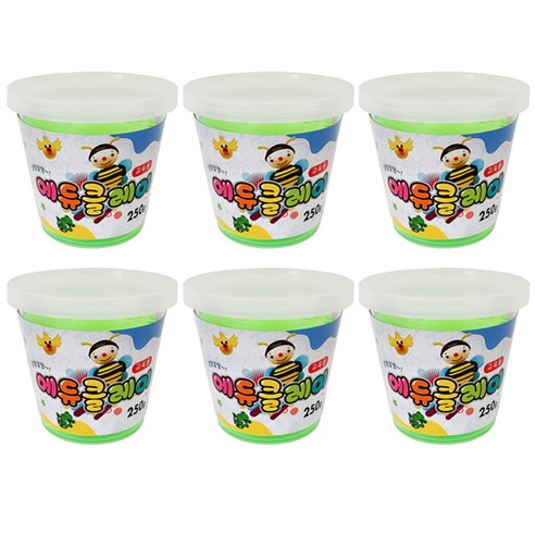 토단교재 에듀클레이 6p, 형광연두, 250g, 6개