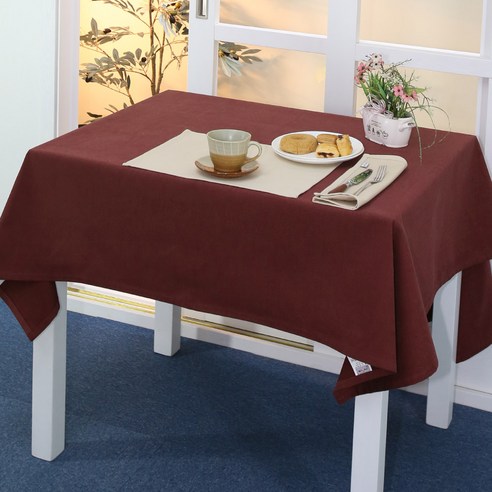 나산데코 면 테이블커버, 레드와인, 2인용(150 x 140 cm)
