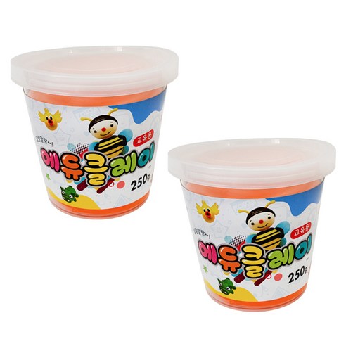 에듀클레이 유아용 클레이 2p, 주황, 250g, 2개