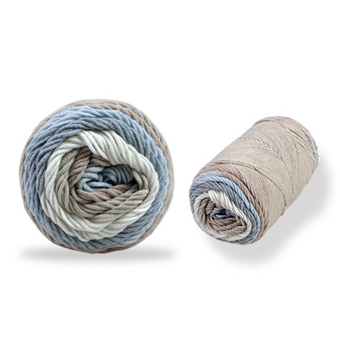 미소털실 레인보우 케이크 뜨개실 볼 100g x 2p, 23 퍼플연베이지믹스, 193m