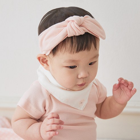 베이비앤아이 유아용 골지 모달 리본 헤어밴드