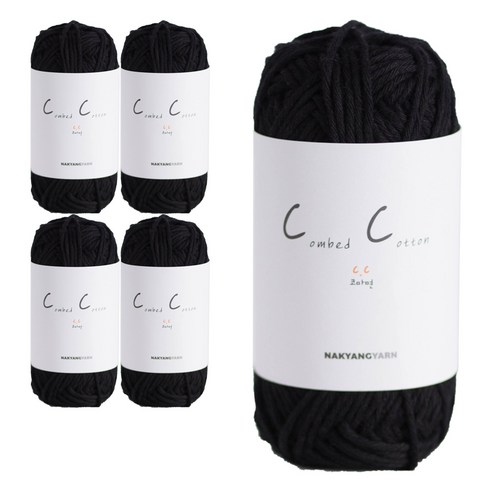 브랜드얀 C.C 코마면 뜨개실 5p, 226 검정, 415m