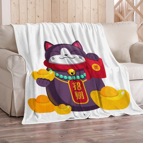 알럽홈 마네키네코 복고양이 대형 담요, Type5