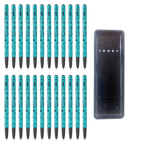 모나미 153 카툰 볼펜 0.5mm 24p + 매표 펜 접시 C형 세트, 소다스카이(볼펜), 검정색(펜접시), 1세트