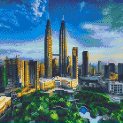 디클레어 액자 캔버스형 보석십자수 DIY 키트 40 x 50, 1세트, DCF038 쿠알라룸푸르