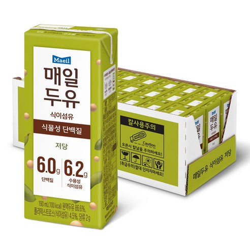매일두유 식이섬유 저당, 190ml, 96개