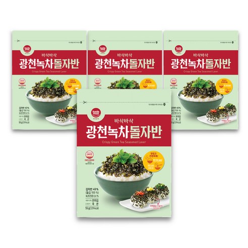 바다모아 광천 녹차 돌자반, 4개, 55g(1개)