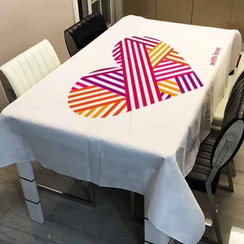 알럽홈 디지털 트렌디 스퀘어 린넨 식탁보, TYPE1, 100 x 140 cm