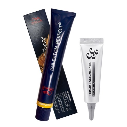 웰라 콜레스톤 퍼펙트 플러스 염모제 80g + 셀리본 33 실크 프로틴 앰플 12ml, 8/47, 1세트