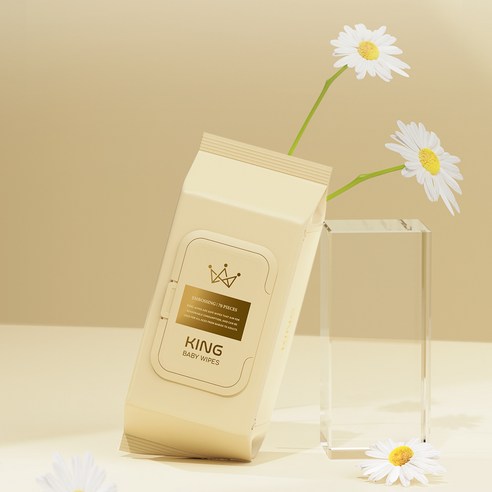 부드럽고 안전한 아기 케어를 위한 킹 프리미엄 데이지 아기물티슈