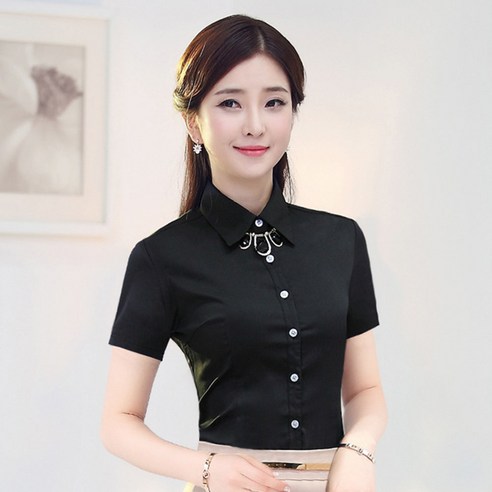 희미몰 여성용 슬림 셔츠 반소매 LL30