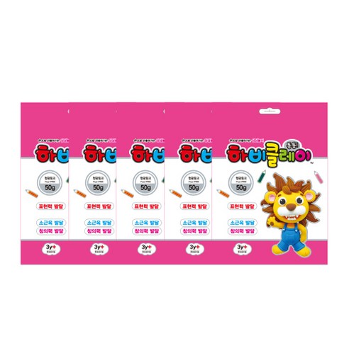 토단교재 하비클레이 5p, 형광핑크, 1세트