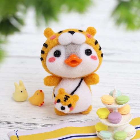 아트조이 DIY 양모펠트 키트, 1세트, 호랑이펭귄