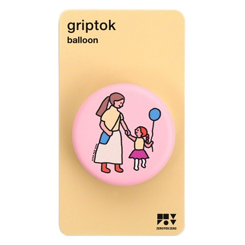 제로퍼제로 그립톡, 풍선 핑크, 1개