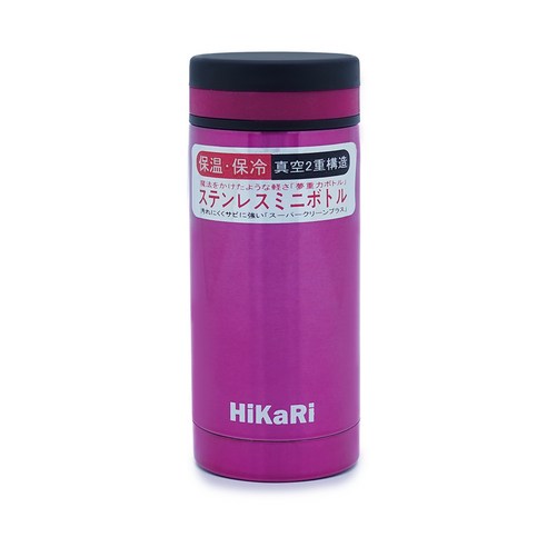 HiKaRi 스텐 메탈 보온 보냉병, PINK, 230ml