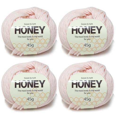 니뜨 허니 뜨개실 45g x 4p, 103 연살구