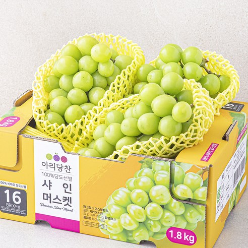 아리당찬 비파괴 당도선별 샤인머스켓, 1개, 1.8kg(2~3입)