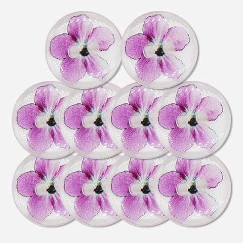 여성용 플라워 꽃나염 단추 15mm, 10개, 핑크