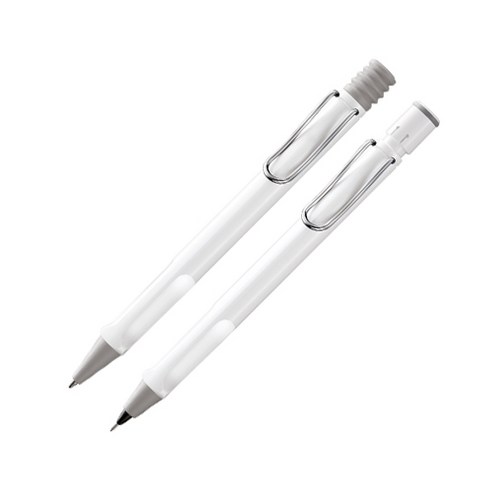 LAMY 사파리 샤프 + 볼펜 샤이니화이트 세트, 1세트