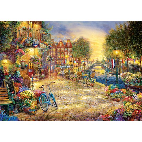 암스테르담 카페 직소퍼즐 PL1413, 혼합색상, 1000피스