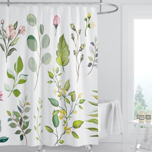 카리스 고급 패턴 리스트 욕실 샤워 커튼 A05 150 x 180 cm, 1개, 멀티(혼합)컬러