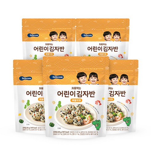베베쿡 처음먹는 어린이 김자반 25g, 해물야채, 5개